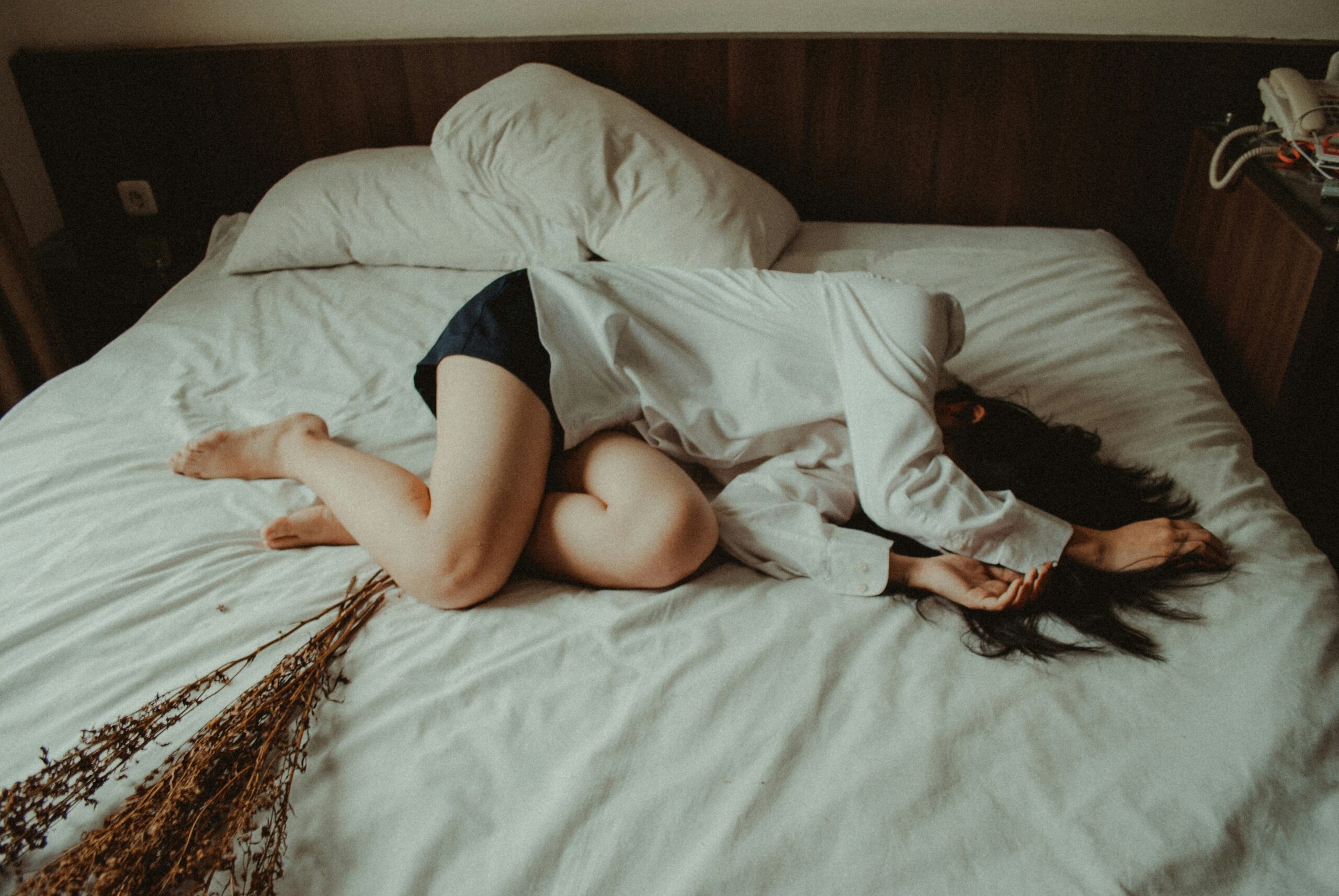 Tired exhausted woman slow metabolism